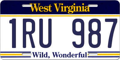 WV license plate 1RU987