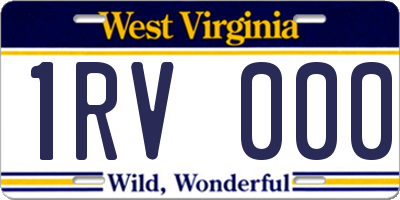 WV license plate 1RV000