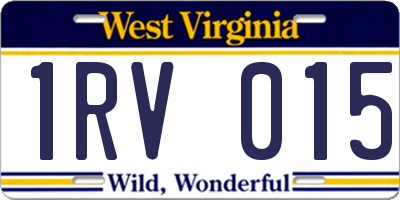 WV license plate 1RV015