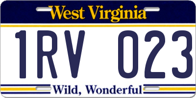 WV license plate 1RV023