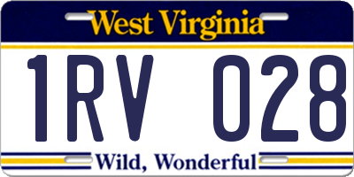 WV license plate 1RV028