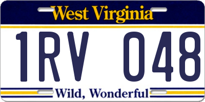 WV license plate 1RV048