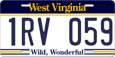 WV license plate 1RV059
