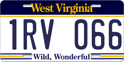 WV license plate 1RV066