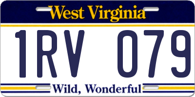 WV license plate 1RV079