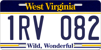 WV license plate 1RV082