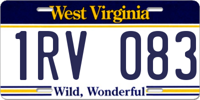 WV license plate 1RV083
