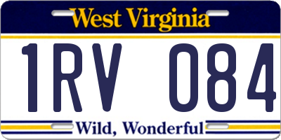 WV license plate 1RV084