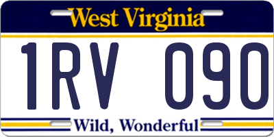 WV license plate 1RV090