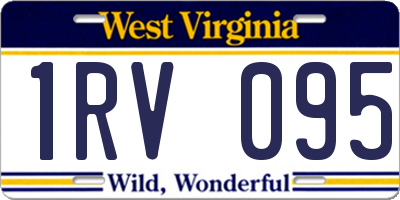 WV license plate 1RV095