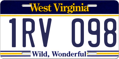 WV license plate 1RV098