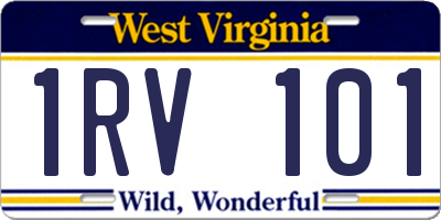 WV license plate 1RV101