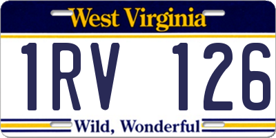 WV license plate 1RV126