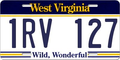 WV license plate 1RV127