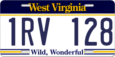 WV license plate 1RV128