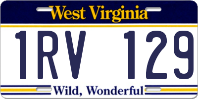 WV license plate 1RV129