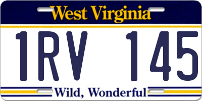 WV license plate 1RV145