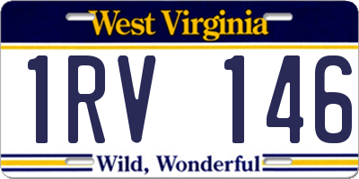 WV license plate 1RV146
