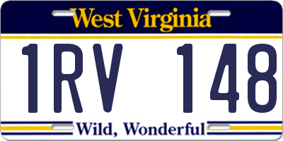 WV license plate 1RV148