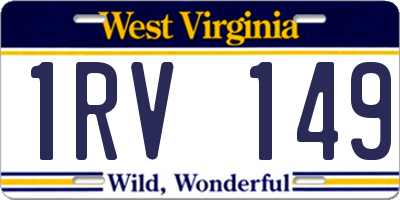WV license plate 1RV149