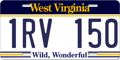 WV license plate 1RV150