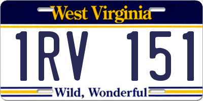 WV license plate 1RV151