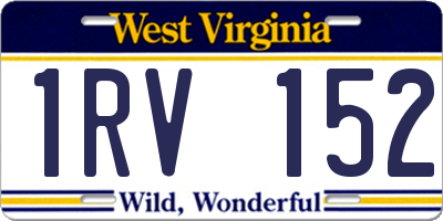 WV license plate 1RV152
