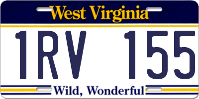 WV license plate 1RV155