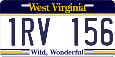 WV license plate 1RV156