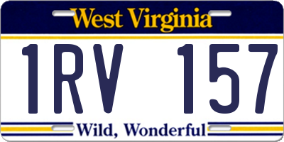 WV license plate 1RV157