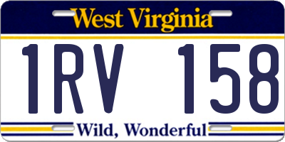 WV license plate 1RV158