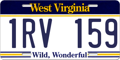 WV license plate 1RV159