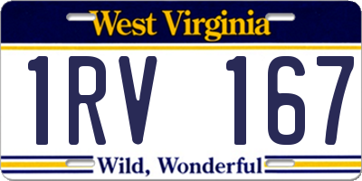 WV license plate 1RV167