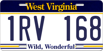 WV license plate 1RV168