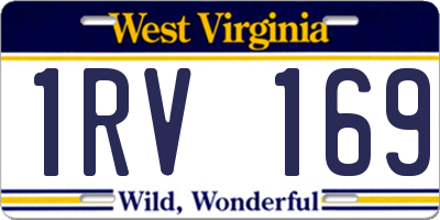 WV license plate 1RV169