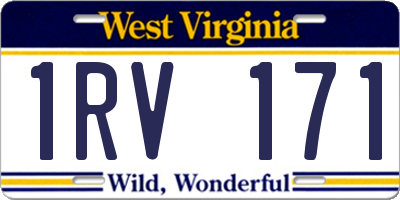WV license plate 1RV171