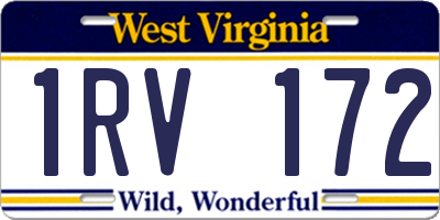 WV license plate 1RV172