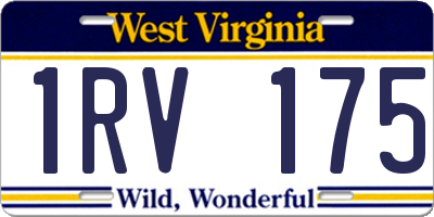 WV license plate 1RV175