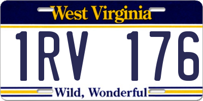 WV license plate 1RV176