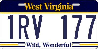 WV license plate 1RV177