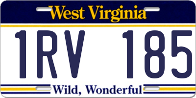 WV license plate 1RV185