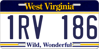 WV license plate 1RV186