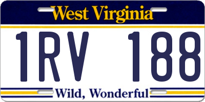 WV license plate 1RV188