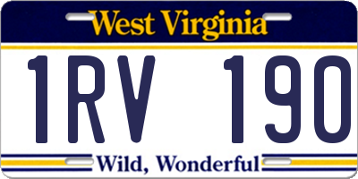 WV license plate 1RV190