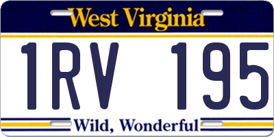 WV license plate 1RV195