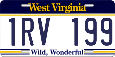 WV license plate 1RV199