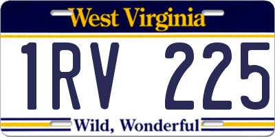 WV license plate 1RV225