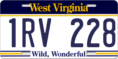 WV license plate 1RV228