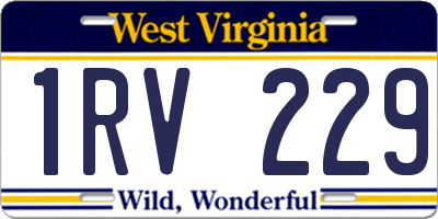 WV license plate 1RV229