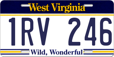 WV license plate 1RV246